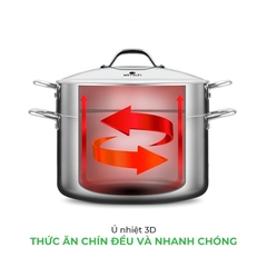 Nồi hấp đa năng inox liền khối Elmich Trimax CZ EL-3831 size 28cm