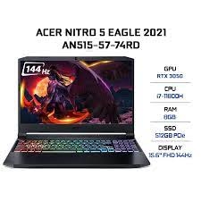 Laptop Acer Nitro 5 Eagle AN515-57-74RD (Core i7-11800H | 8GB | 512GB | RTX 3050 4GB | 15.6 inch FHD | Win 10 | Đen)