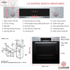 Lò nướng âm tủ Bosch HBA514BS3 71 lít