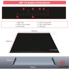 Bếp từ đôi Bosch Seri 6 PPI8256XVN 2 vùng nấu