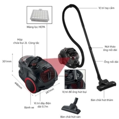 Máy hút bụi không túi Bosch BGS21WX100