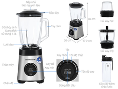 Máy xay sinh tố đa năng Bluestone BLB-5345 - 4 cối