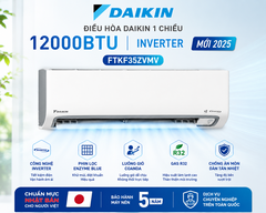 Điều hòa Daikin 1 chiều 12000BTU Inverter FTKF35ZVMV mới 2025