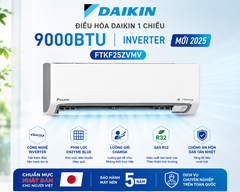 Điều hòa Daikin 1 chiều 9000BTU Inverter FTKF25ZVMV mới 2025