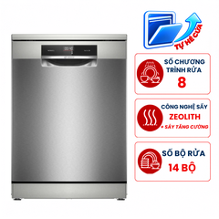 Máy rửa bát Bosch SMS8YCI03E Seri 8, 14 bộ độc lập sấy Zeolith, hé cửa nhập Đức