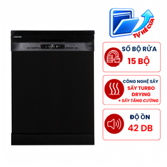 Máy rửa bát Kocher KDEU-8835BL 15 bộ độc lập, tự hé cửa nhập Malaysia
