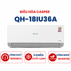 Điều hòa Casper QH-18IU36A 2 chiều18000BTU Inverter R32
