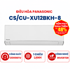 Điều hòa Panasonic 1 chiều 12000Btu Inverter CS/CU-XU12BKH-8 cao cấp mới 2025
