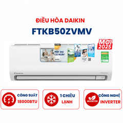 Điều hòa Daikin 1 chiều 18000BTU Inverter FTKB50ZVMV mới 2025