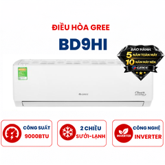 Điều hòa Gree 2 chiều 9000BTU Inverter BD9HI mới 2025
