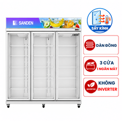 Tủ mát Sanden YPC-1650C 1.400 lít 3 cánh , có sấy kính
