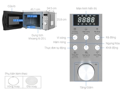 Lò vi sóng  ELECTROLUX dt 20L, EMM20D38GB