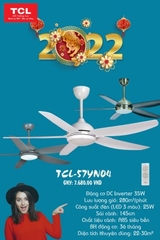 Quạt trần TCL 5 cánh TCL57-YN04(W) 50W màu trắng có đèn