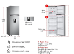 Tủ lạnh LG GV-D262PS Inverter 264 Lít