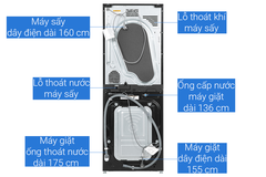Tháp máy giặt sấy LG WT1410NHB WashTower Inverter giặt 14 kg - sấy 10 kg