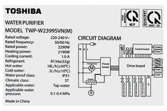 Máy lọc nước RO Toshiba TWP-W2399SVN(M) 10 cấp lọc nóng nguội lạnh block 1 vòi