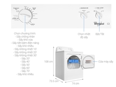 Máy sấy Whirlpool 3LWED4705FW 15 kg thông hơi