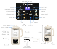 Máy làm sữa hạt đa năng Kangaroo KGHB12D1ECO