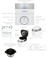 Nồi cơm điện tử áp suất cao tần Cuckoo CRP-LHTR0609F/WHSIVNCV 1.08 lít