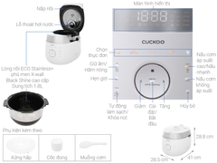 Nồi cơm điện tử áp suất cao tần Cuckoo CRP-LHTR1009F/WHSIVNCV 1.8 lít