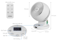 Quạt tuần hoàn Sunhouse Apex APF7316W 3 cánh 18W