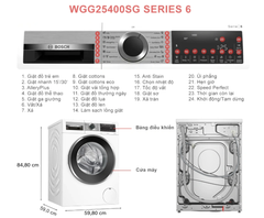Máy giặt Bosch WGG25400SG seri 6 cửa trước 10kg