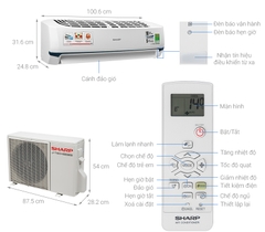 Điều hòa Sharp 1 chiều Inverter 18.000Btu AH-X18XEW