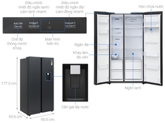Tủ lạnh Aqua AQR-S633XA(WSL) Inverter 569 lít Side By Side
