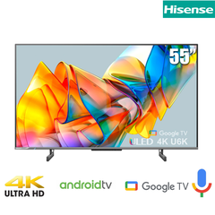 Tivi HISENSE 55U6K 4K,55 Inches Google TV, Tìm Kiếm Giọng Nói )