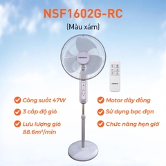 Quạt cây Có điều khiển Nanoco NSF1602G-RC (Màu xám)