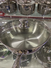 Chảo inox 304 chống dính Glaub 3 lớp nguyên khối 26cm, sâu lòng