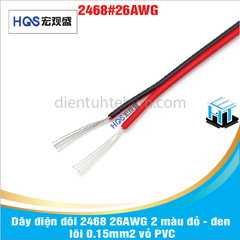Dây điện đôi 2468 26AWG 2 màu đỏ - đen lõi 0.15mm2 vỏ PVC
