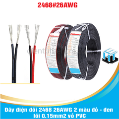 Dây điện đôi 2468 26AWG 2 màu đỏ - đen lõi 0.15mm2 vỏ PVC