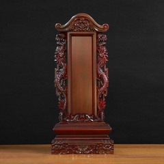 Bài Vị Gỗ Long Não Màu Nâu Khắc Rồng 04