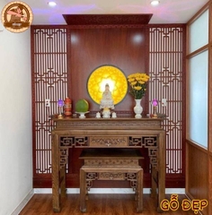 Bàn Thờ BT 08 Mẫu Triện Sen Tài Lộc - Xưởng Gỗ Đẹp