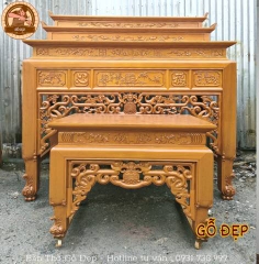 Bàn Thờ 3 Cấp Gỗ Mít Cao Cấp - Chất Lượng - 100% Gỗ Tự Nhiên