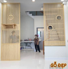 Vách Ngăn Bàn Thờ VT22 - Thiết Kế Hiện Đại - Gỗ Đẹp