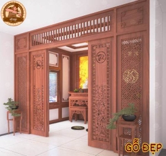 Vách Cửa Phòng Thờ Bằng Gỗ CP 02