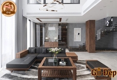 Ghế Sofa Gỗ Óc Chó Chữ L - SF102