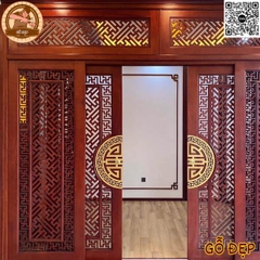 Cửa Phòng Thờ Đẹp BT 6212 - Cửa Lùa Phòng Thờ CNC