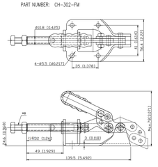 Kẹp đẩy ngang CH302FM
