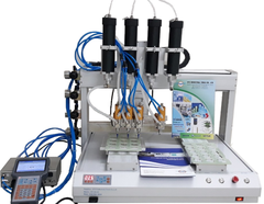 Máy bơm keo robot 4 vòi keo 2 jig gá HT-AG-0402-2030