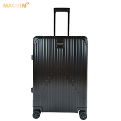 Vali du lịch cao cấp chất liệu hợp kim nhôm nguyên khối MS1104 nhãn hiệu Macsim màu đen cỡ 26 inches