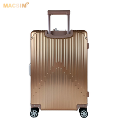 Vali hợp kim nhôm nguyên khối MS1104 nhãn hiệu Macsim cao cấp màu Rose cỡ 26 inches