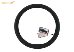 Bọc vô lăng da lộn mã 8855 màu đen + xanh Macsim- Khâu tay thủ công- Lõi cao su non- Bám tay, êm ái