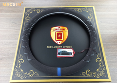 Bọc vô lăng da lộn lõi cao su non mã 8858 màu xanh