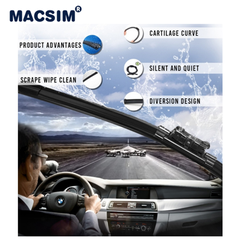 Combo cần gạt nước mưa ô tô Nano Silicon Macsim cho xe Hyundai Santafe 2019-nay, Tucson 2014-2018