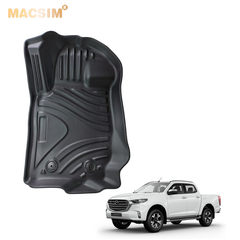Thảm lót sàn xe ô tô Mazda BT50 2016-2019 Nhãn hiệu Macsim chất liệu nhựa TPE cao cấp màu đen