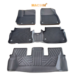 Thảm sd3 2 lớp dạng lưới lục giác Kia Caren 2023 (màu đen) bề mặt cao su siêu sạch