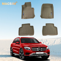 Thảm lót sàn xe ô tô Mercedes GLC 2016 +  Nhãn hiệu Macsim chất liệu nhựa TPV cao cấp màu be